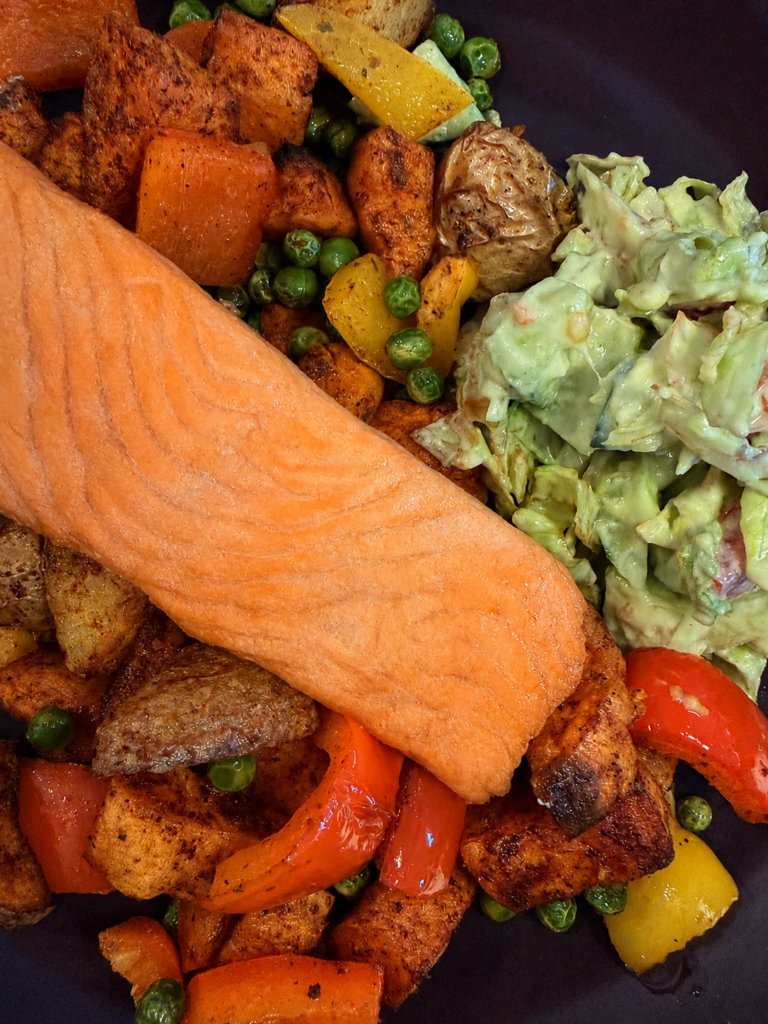 Ofenlachs mit Karoffeln und Gemüse